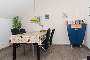 Die Essecke im Wohnzimmer
